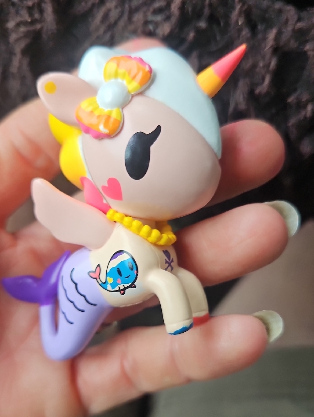 Cute Unicorn Mermaid Figurine in Pastel Colors